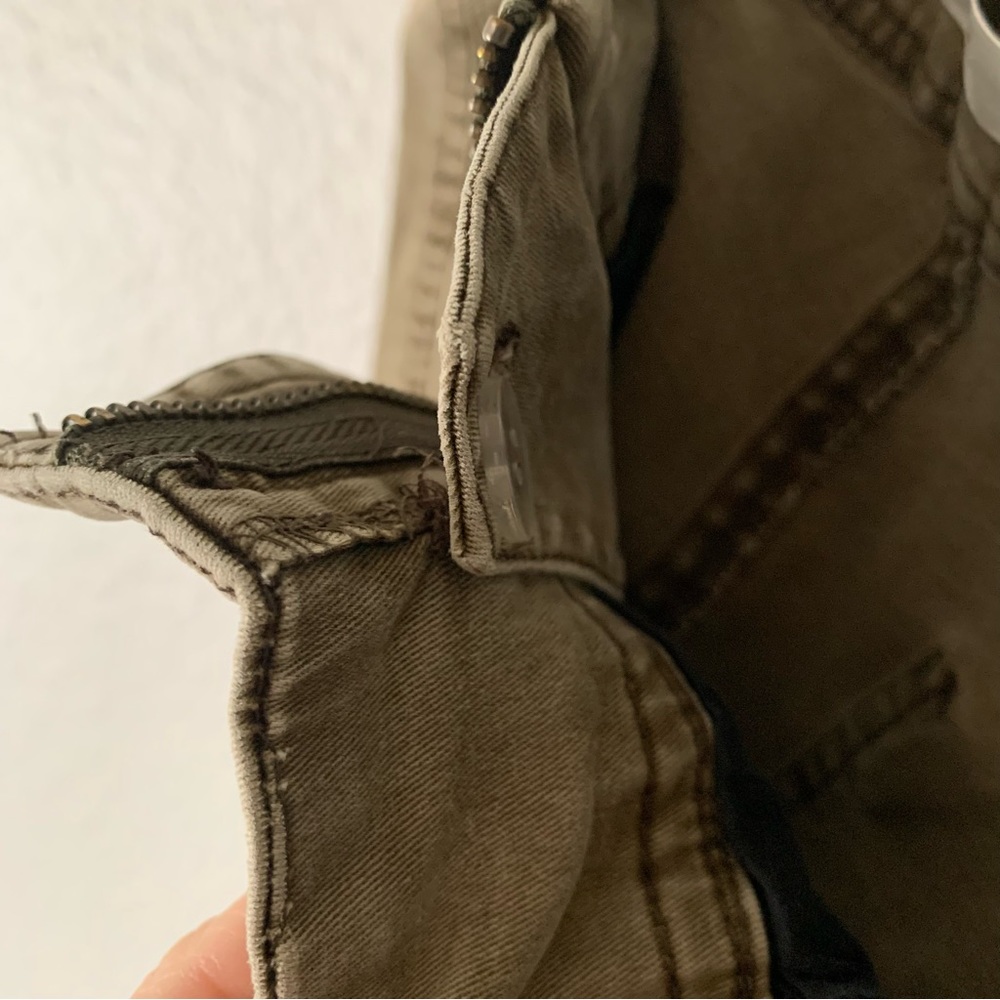 A.L.C Olive Khaki Green Straight Leg Stretch Twill Utility Military Pants Cargo - Picture 7 of 8